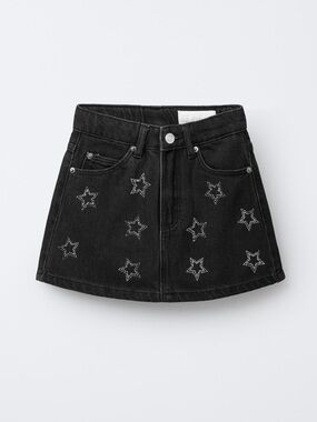 Zara Denim Skirt with Sparkly Stars | size 11-12 years